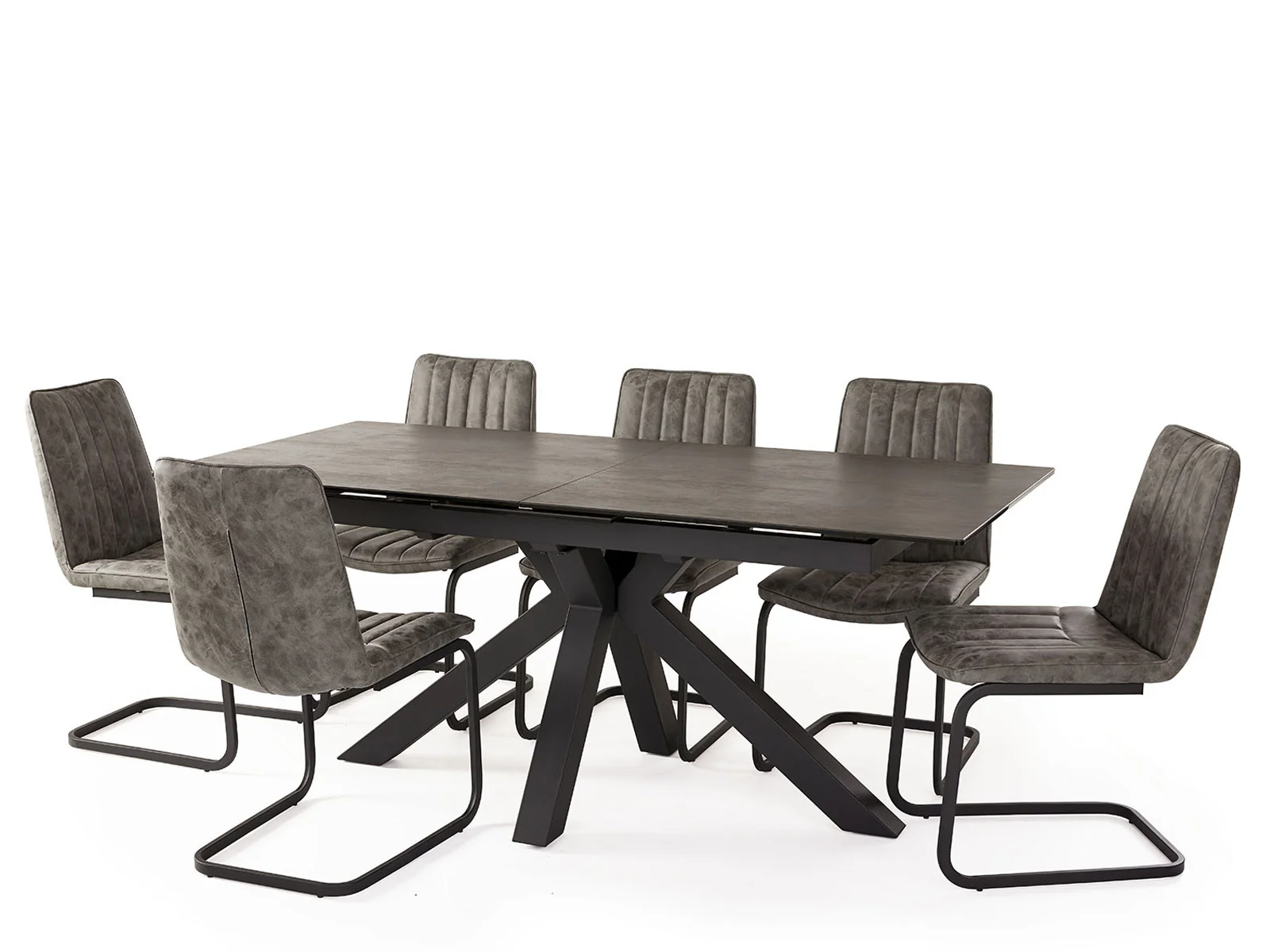 Vermillion gray cashmere extendable deals dining room set