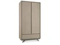 DOUBLE WARDROBE - (OAK & DARK GREY)