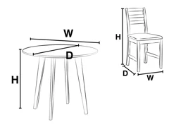 ARCHER DINING TABLE & 4 ZIGGY DINING CHAIRS