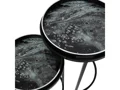 MONOCHROME SWIRL SET OF 2 SIDE TABLES