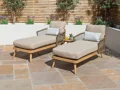 DOUBLE SUNLOUNGER SET & SIDE TABLE