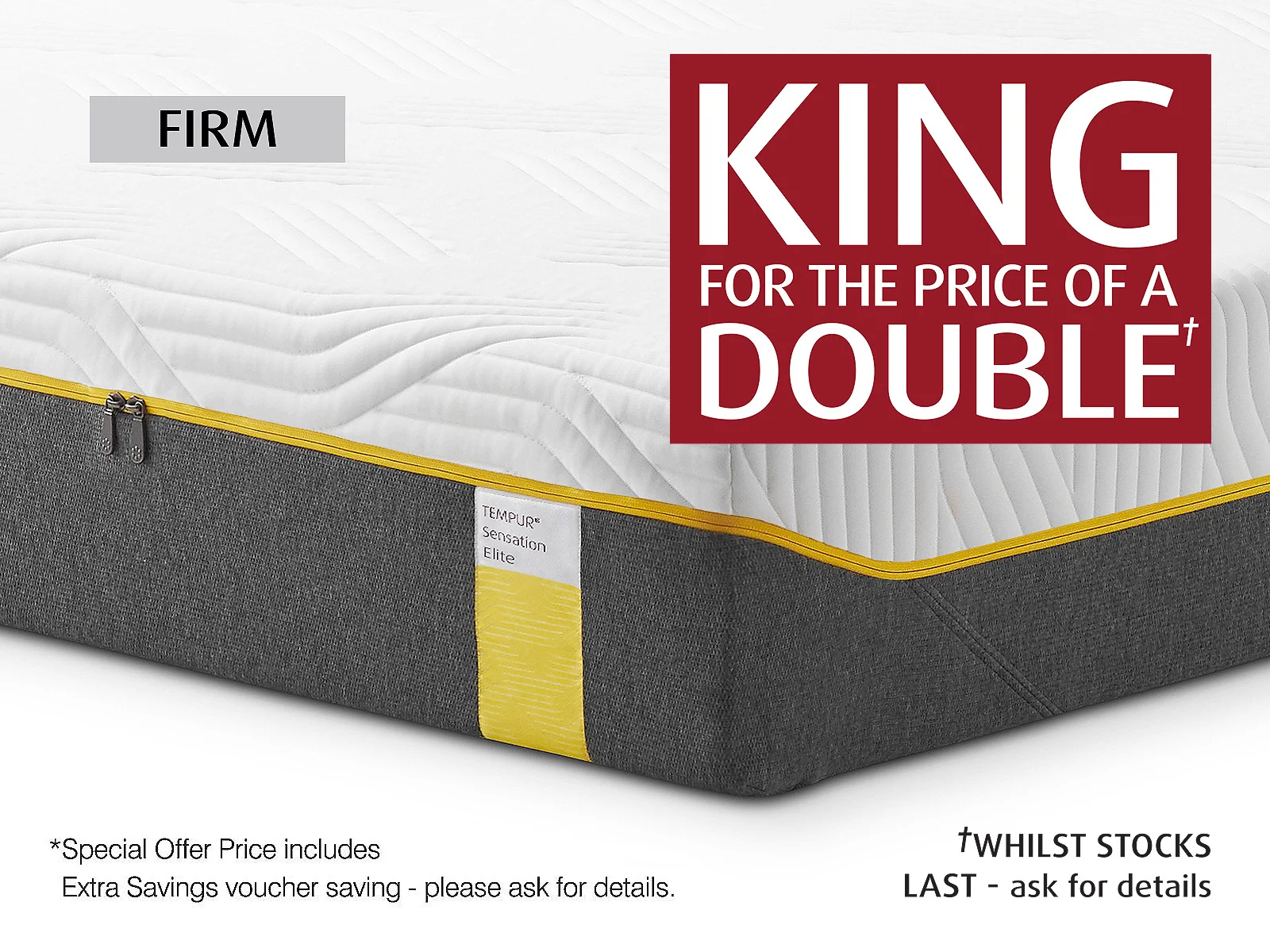 Tempur king store size mattress size